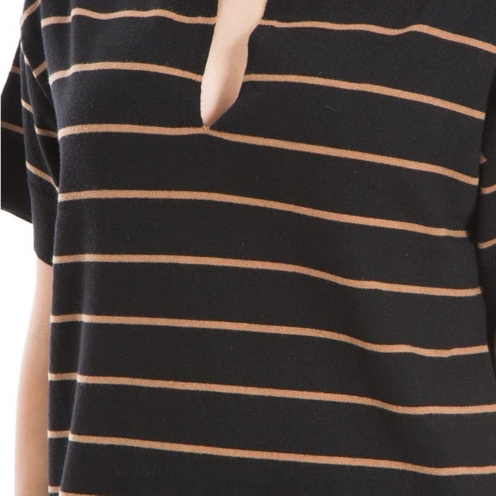 Max Studio Johnny Collar Stripe Knit Polo Sweater - Picture 8 of 10